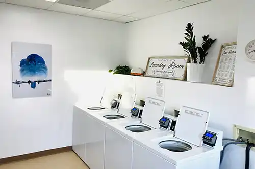 A glimpse the laundromat machines available at Granite Peak